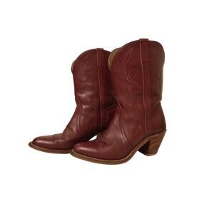 Vintage Dixie Honey Leather Boots Western Boho Cowgirl Made in USA SZ 7R